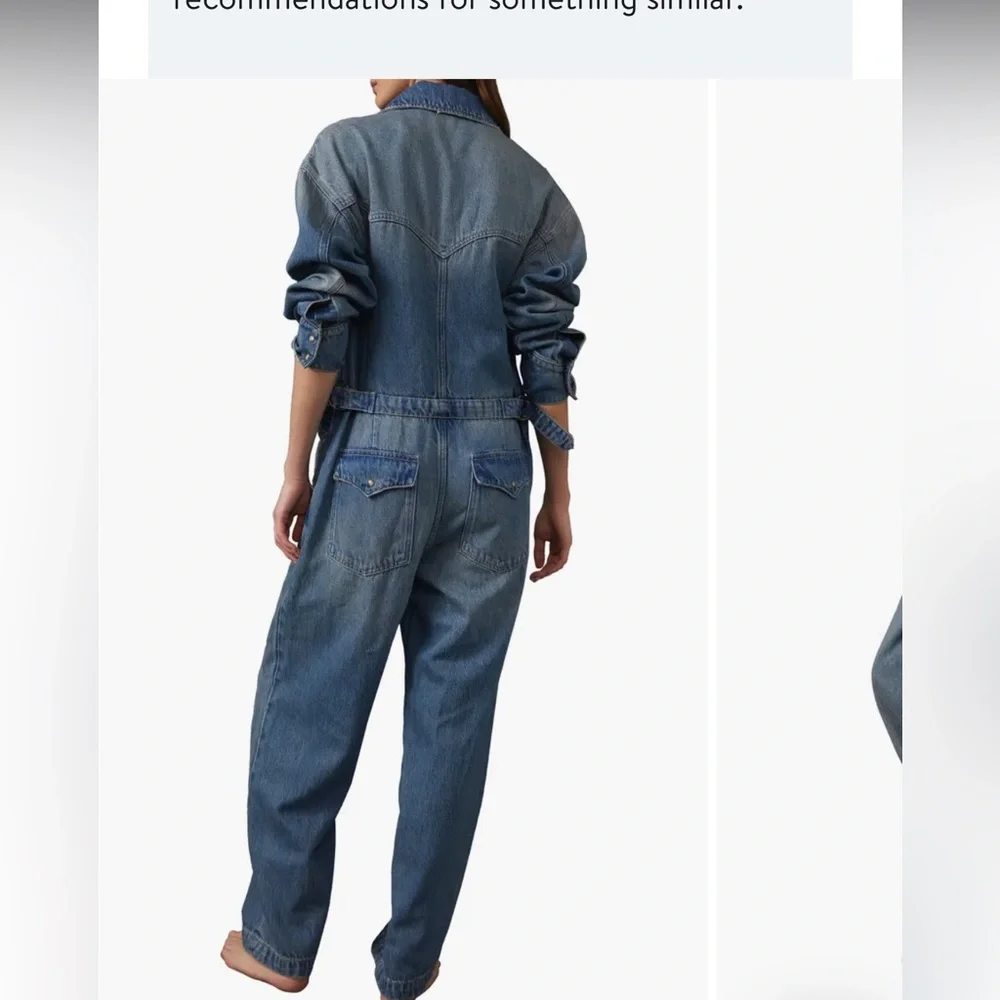 We The Free by Free People Blue Denim Jumpsuit NWT - Picture 5 of 10